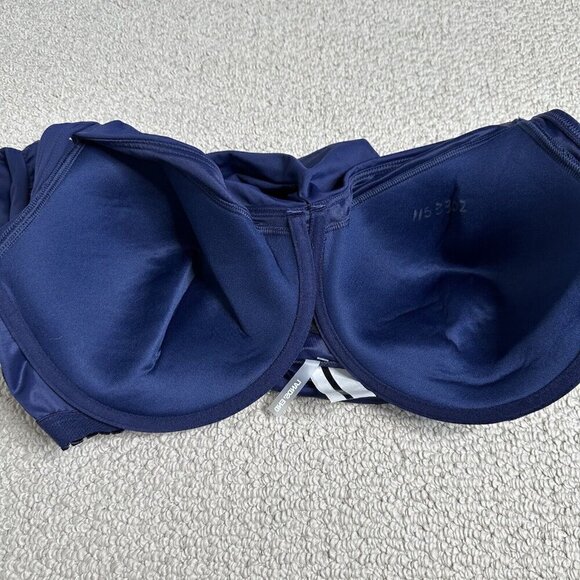 Lands End Tankini Top Deep Sea Navy Blue Size 22W Underwire - Picture 5 of 8